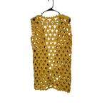 Vintage Handmade Crochet Vest Cardigan Mustard Yellow Size M/L Size L Photo 4