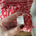 Olivaceous  NEW Ditsy Floral Smocked Ruffle Frill Dress Red White Gameday Size M Photo 6