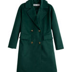Nine West  Women's Double Breasted Faux Wool Coat - Green Photo 0