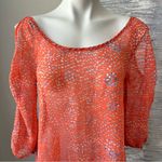 Final Touch  Women's Orange Patterned Top Size S Photo 1