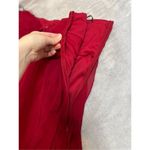 Women’s Red Silk Midi Strapless Cocktail Dress 14 Size L Photo 4