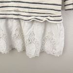 Anthropologie SUNDAY IN BROOKLYN x  | Striped Blue Cream White Lace Bow | Medium Photo 6