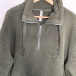 Athleta Talus Olive Green Sherpa 1/2 Zip Pullover Jacket Womens Large Photo 10
