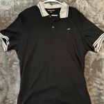 Michael Kors  Black Polo with Striped Trim Photo 0