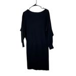 J. Crew Black Sweater Midi Knit Dress Long Sleeves‎ Wool Blend Size M Size M Photo 7
