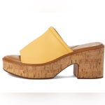 Naturalizer Cassie Platform Slides Cork Wedge Women's 12 Yellow Boho Hippie 70s Photo 2