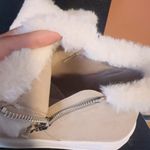 Madden Girl Beige Tan Cream Velvet Boho Fur Moccasin Flat Ankle Zip Booties NWT Photo 3