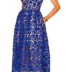 Self Portrait azaelea dress — Lace Crochet Spaghetti Straps Blue Midi Dress Photo 1