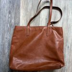 Sonoma Brown Shoulder Faux Leather Compartment Tote Bag Purse with Tassel EUC Photo 3