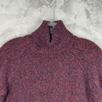 Michael Kors Michael Sweater Womens Small Burgundy Marled Knit Turtleneck Preppy Photo 3