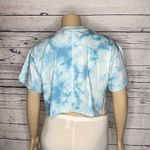 Flirtitude Active NWT Size XL Blue & White Tie Dye Crop Top T-Shirt Photo 2