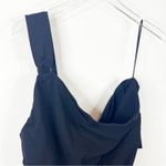 ZARA NWT Linen Blend One Shoulder O-Ring Cropped Tank Top XXL Black Photo 3