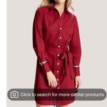 Tommy Hilfiger  Poplin Shirt Dress Large Burgundy NO Belt Photo 10