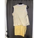Classic Elements Yellow Stripe Polo Shirt & Shorts Set, Women's XL, Summer Photo 1