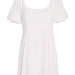 Faithfull the Brand  Dulcia Mini Dress Sofie Dot White Black Size L NWT Photo 2