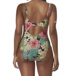 Hurley Women’s Pink Floral UPF 50+ Stretch Midweight One Piece Swimsuit XS Photo 1