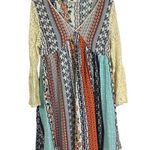 Kora America Women's Lace Sleeve Multi Patterned Dress White Photo 0
