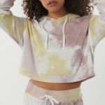 Garage  Cozy Lounge Long Sleeve Crop Tie Dye Hoodie Sweatshirt Size Medium Photo 0