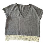 Handmade Handknit purple soft vneck short sleeve sweater Size Large Photo 1