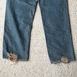 Free People Desert Rose Jeans High Rise Straight Leg Embroidered Floral Patch 26 Photo 12