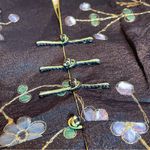 Shanghai Soho Oriental 100% Silk Asian Jacket 3D Sakura floral embroidered Sz M Black Size M Photo 8