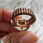 Cheetah Print Heart Shaped Flexible Bling Constume Ring Gold Photo 2