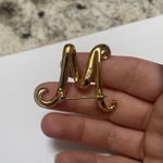 Anne Klein  Vintage Signed AK Initial /Letter M Brooch Gold Tone Script Monogram Photo 6