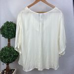 Buffalo David Bitton Buffalo Ivory Peasant Waterfall Short Sleeve Blouse Top NEW L Photo 1