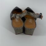 J. Renee Pranil Size 7 M Pewter Silver Rhinestone Slingback Pumps Block Heel Photo 4