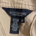 J. Peterman Wide Leg Culottes Khaki Cotton Skirted Pants Size 16 High Rise Tan Photo 10