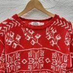 Vintage Ugly Sweater Cambridge Dry Goods Knit Red Cotton Snowflake Holiday Small Photo 3