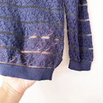 Chelsea28  Navy Lace Knit Sheer Pullover Sweater Women’s Small Photo 2