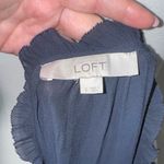 Loft  Blue Sleeveless Embroidered Floral Baby doll Sheer Top Blouse Women's Small Photo 1