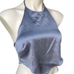 Blue Blush NWT, Satin Halter Toe Back Top, Sz S Photo 5