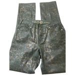 Ethyl Classic Jeans Olive Green Metallic Snake Print Rhinestone Skinny Sz 2 NWOT Photo 0