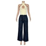 With Jean WITH JÉAN Erin Wrap Around Top, Buttercream, Medium Photo 9