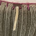 Free People Deep V Peplum Knit Sweater Cardigan in Olive Green Photo 4