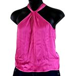 NWT Sincerely Jules Women’s Pink Satin Faux Halter Blouse Top Size Medium Photo 2