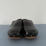 Penelope Chilvers Patent Leather Dark Green Stitched Clogs Size 6 Photo 2