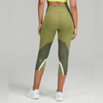 Lululemon Leggings Throwback Inspire High-Rise cropped 21" Delicate Mint Olive Photo 1
