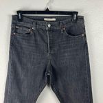 Levi's LEVI’S Wedgie Black Wash Button Fly High Rise Frayed Hem Skinny Jeans, Size 32 Photo 12