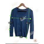 Ann Taylor 301-007 Blue  M 100% Extra Fine Merino Wool Pullover Sweater Office Photo 2