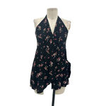 Free People Tango at Night Black Floral Print Wrap Romper Size 2 Photo 3