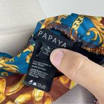 Papaya Black Gold Orange Paisley Geometric Bandeau Crop Top Women Large Photo 1