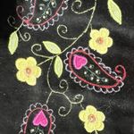 Coldwater Creek Womens Velvet Blazer Size L Multicolor Floral Embellished Art Photo 9