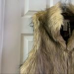 Kenar NWT  Tan/Brown Faux Fur Sleeveless Vest Large Photo 6
