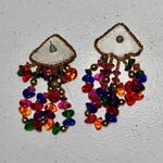 None Vintage Beaded Loop Dangle Earrings Photo 3