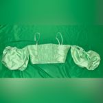 ASOS Lime Satin Cropped Top size 4 Photo 3