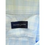 Proper Cloth Check Long Sleeve Button Down Shirt Classic Tailored Menswear Sz 17 Blue Photo 5