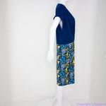 Leota NEW USA-made blue yellow dolman sleeve wrap dress, size 1L Photo 11